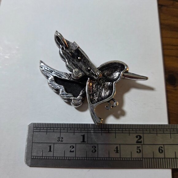 Abalone Shell Hummingbird Brooch - Picture 2 of 3